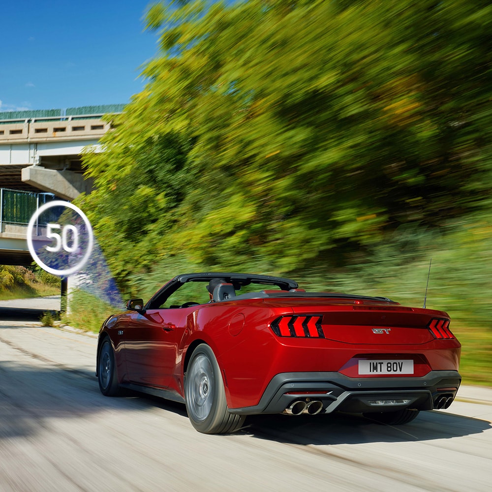 All-New Ford Mustang GT convertible using Traffic Sign Recognition