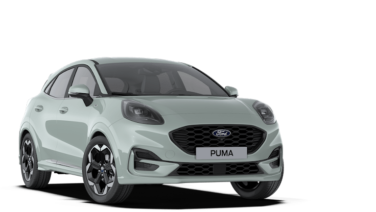 Cactus Grey Ford Puma ST-Line exterior front angle