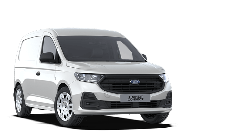Frozen White Ford Transit Connect Trend exterior front angle