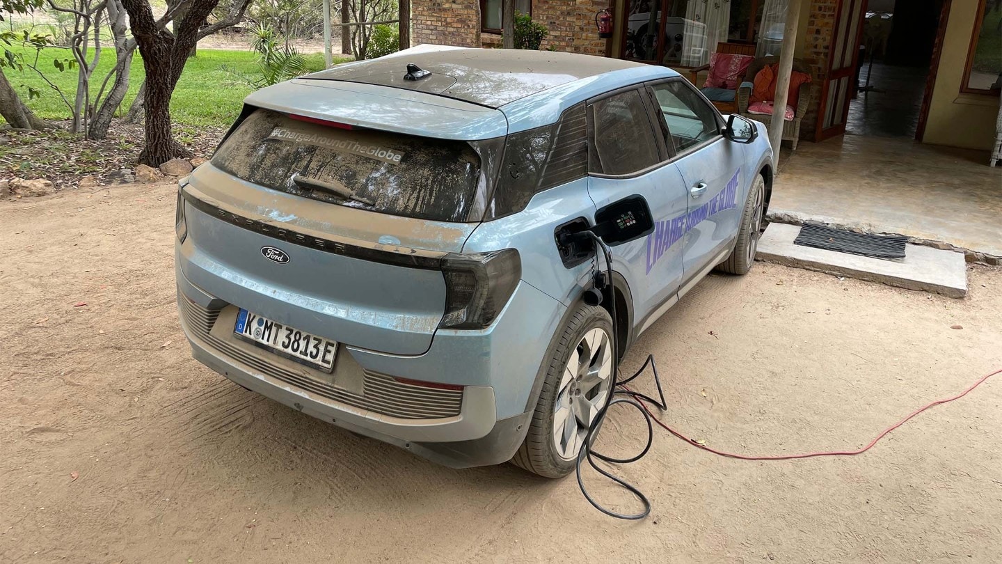 A moment to charge (and give the Ford Explorer a quick wipe-down)