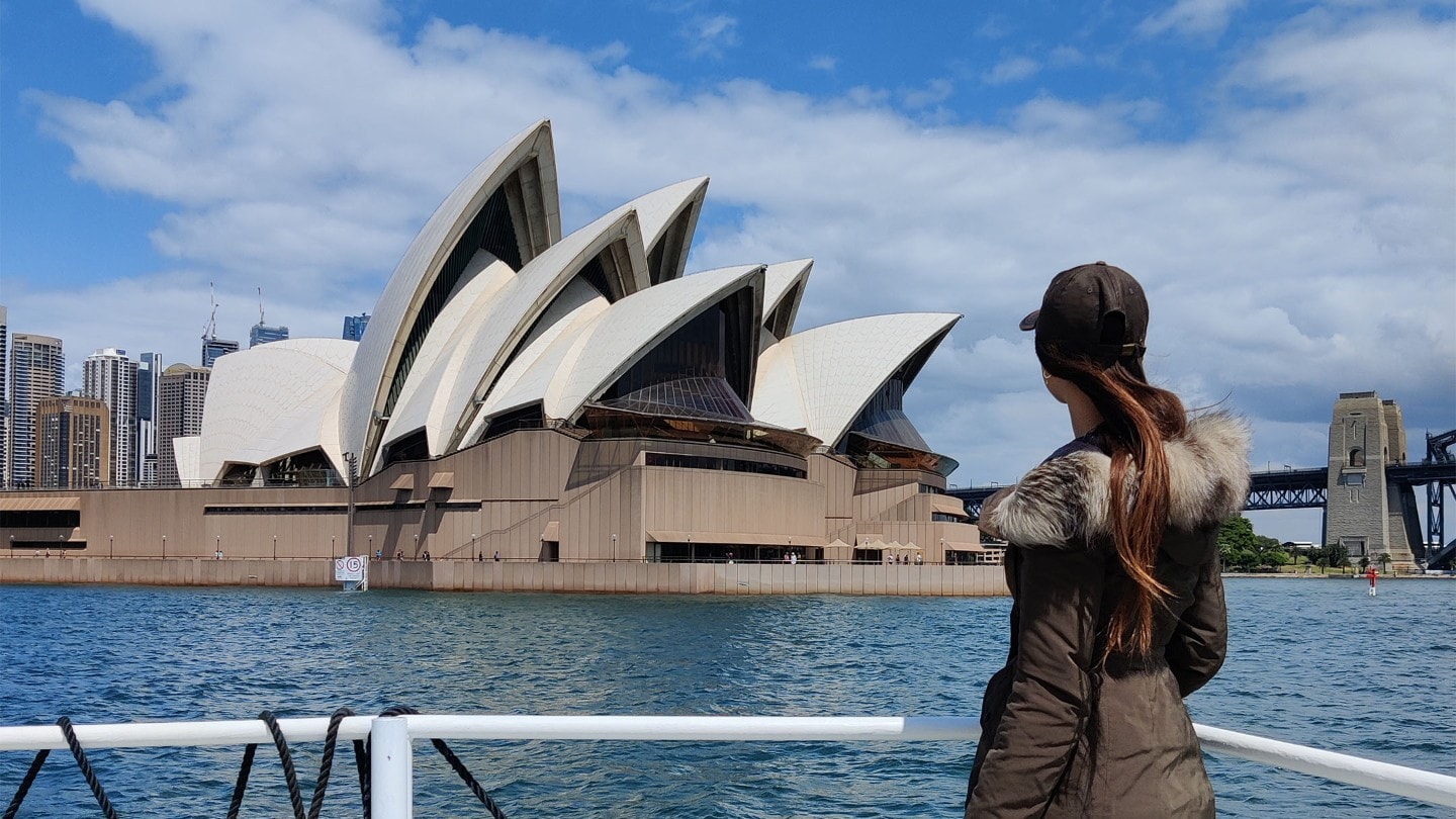 Lexie Limitless admiring the view - Sydney Opera House
