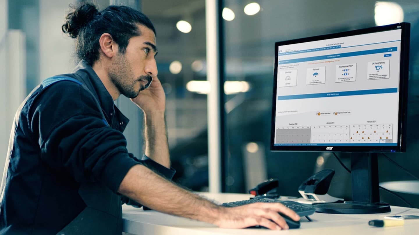 Man looking at a computer screen