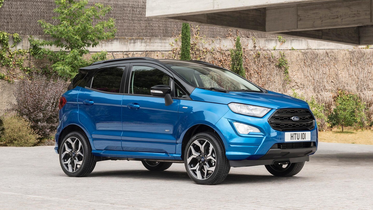 Blue Ford EcoSport side view