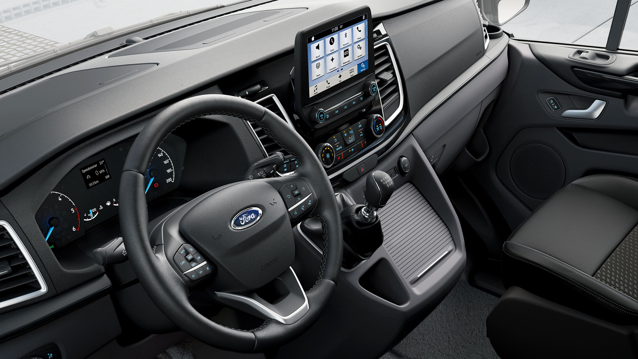 Ford Tourneo interior display with SYNC3 and FordPass connect dashboard