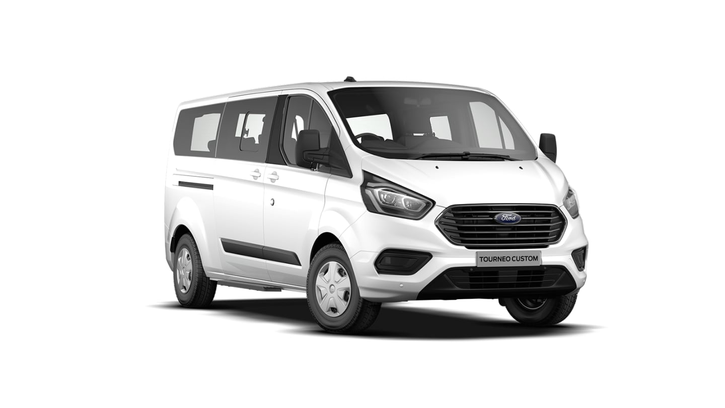 White Tourneo Custom Shuttle Bus