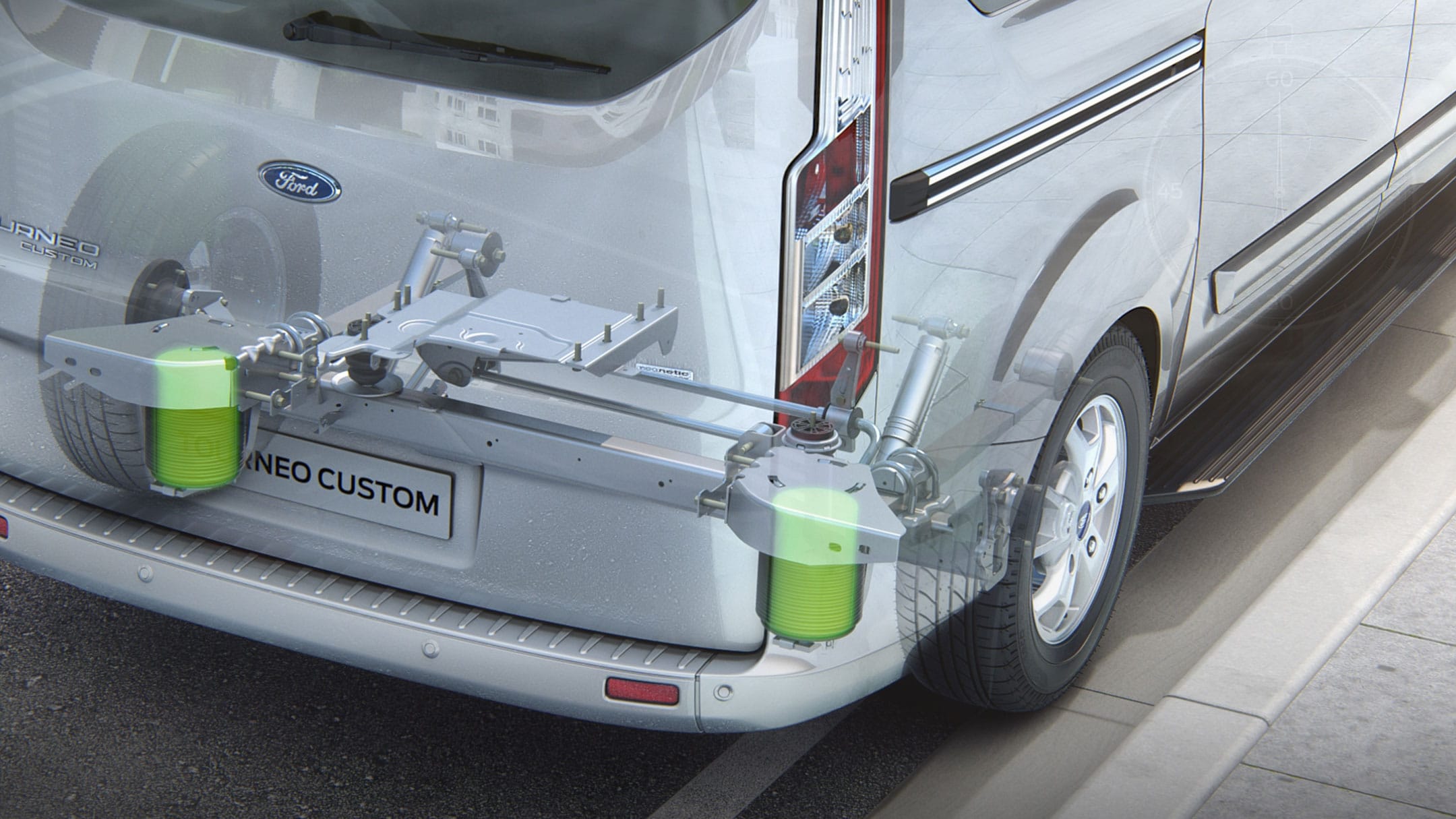 Transit custom rear suspension clearance