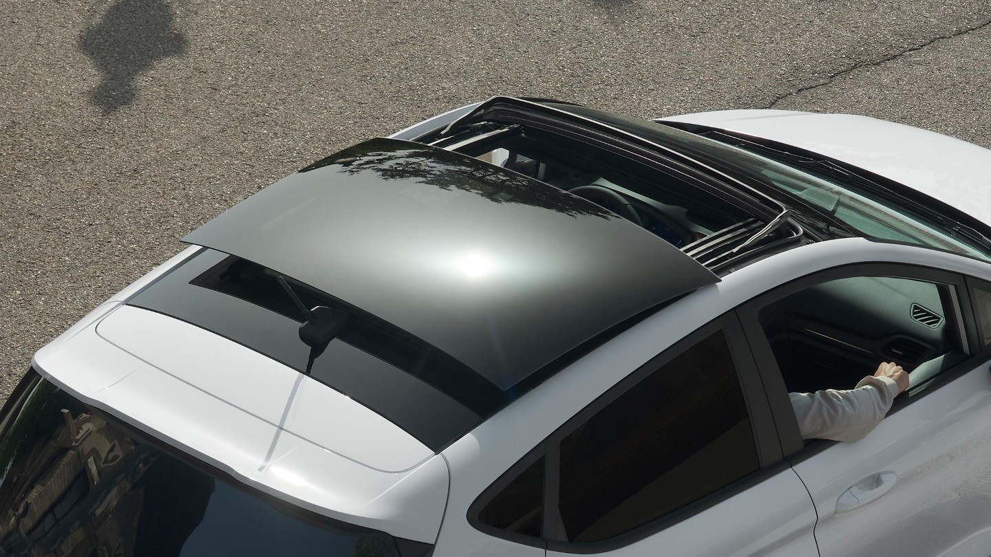 Ford Fiesta overhead view of panoramic roof