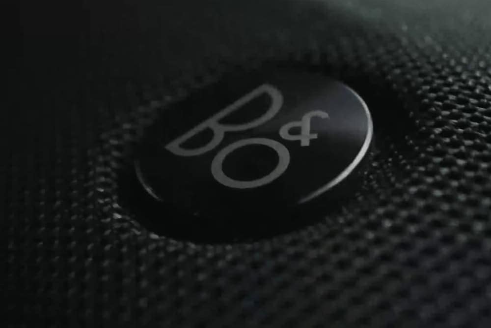 A close-up of the B&O speaker as part of the premium 10-speaker audio system in the Ford Focus.