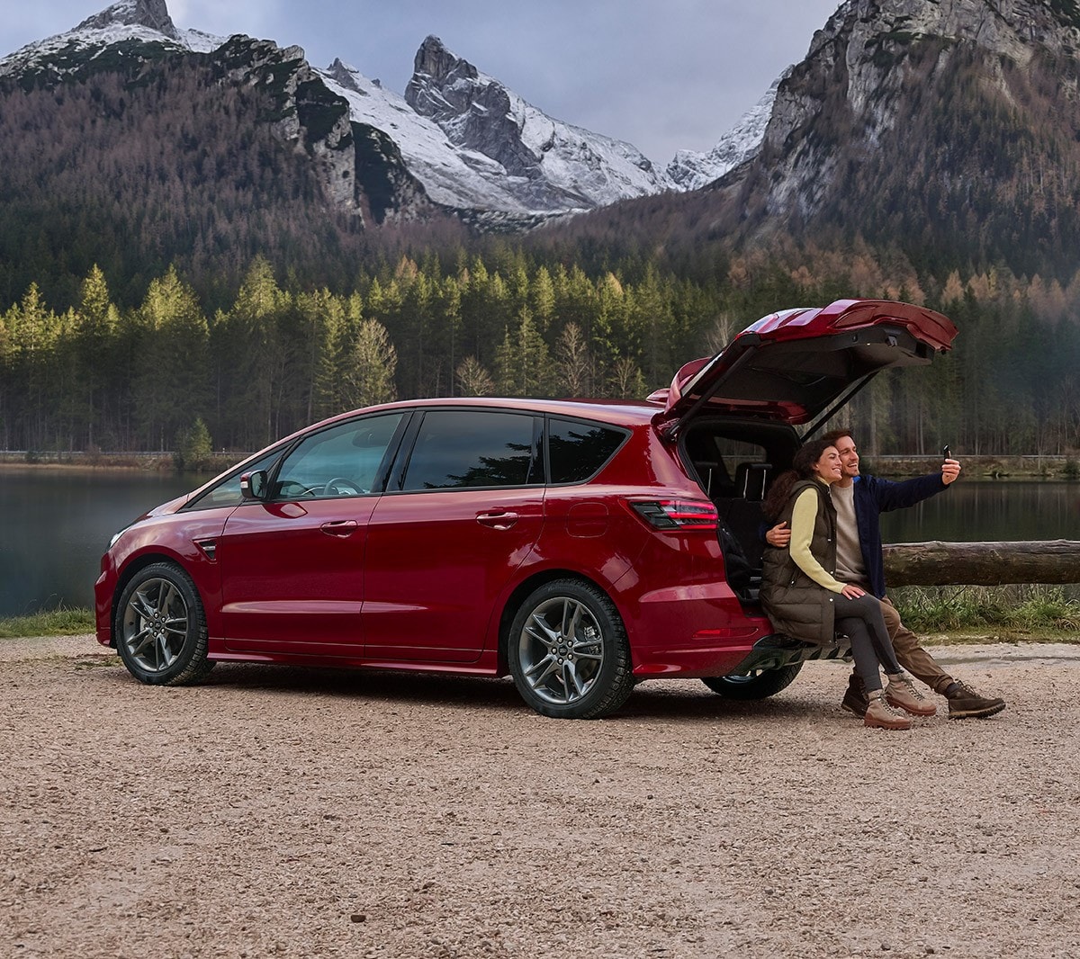 Ford S-MAX parked with rear door open