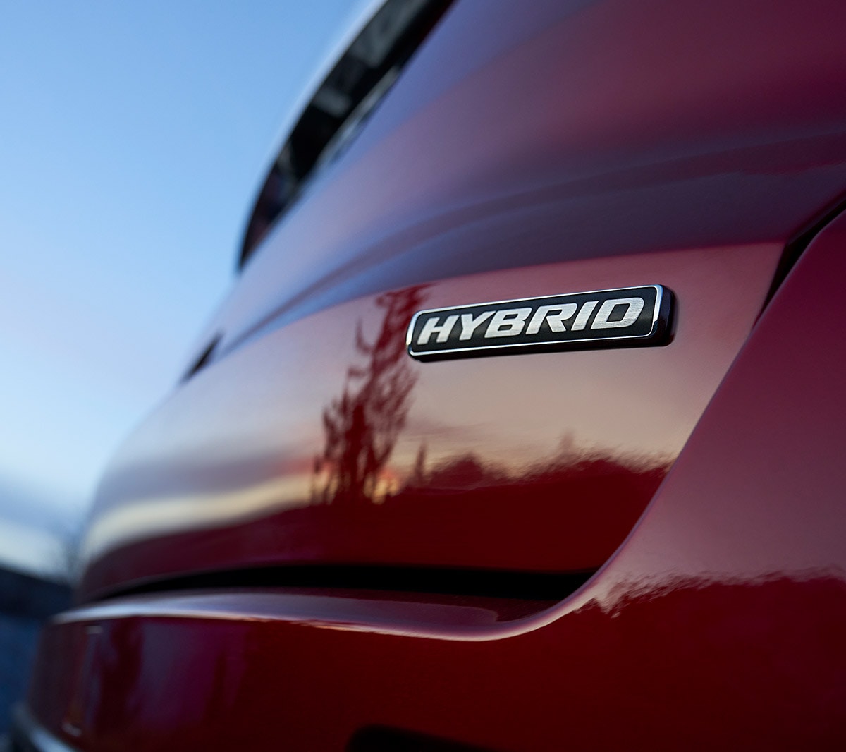 Ford S-MAX rear hybrid badge close up
