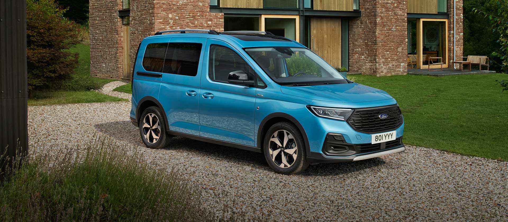 Ford Tourneo Connect showing unique front end grille