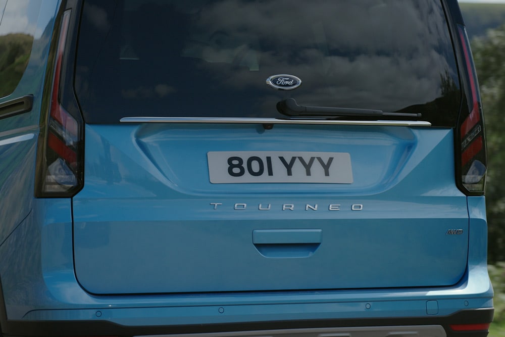 Rear view of the Ford Tourneo Connect.