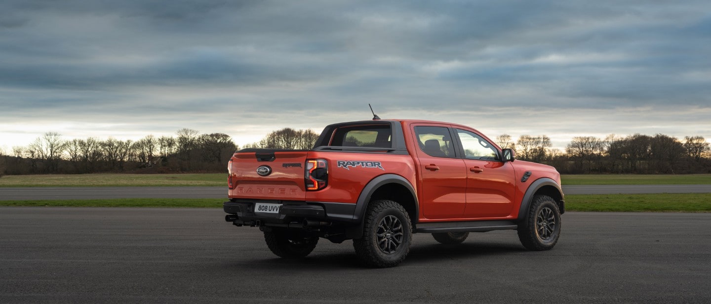 Ford Ranger Raptor rear 3/4 view