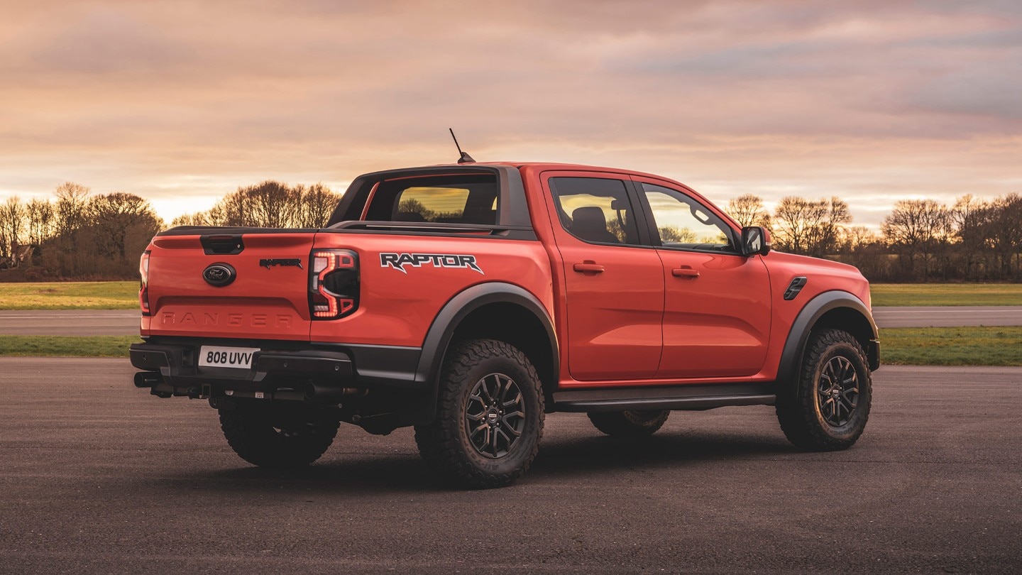 Ford Ranger Raptor 3/4 rear view