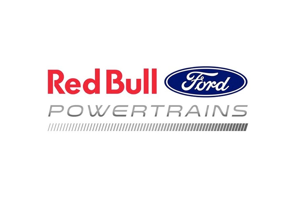 Red Bull Ford Powertrains logo for Formula 1 on a white background