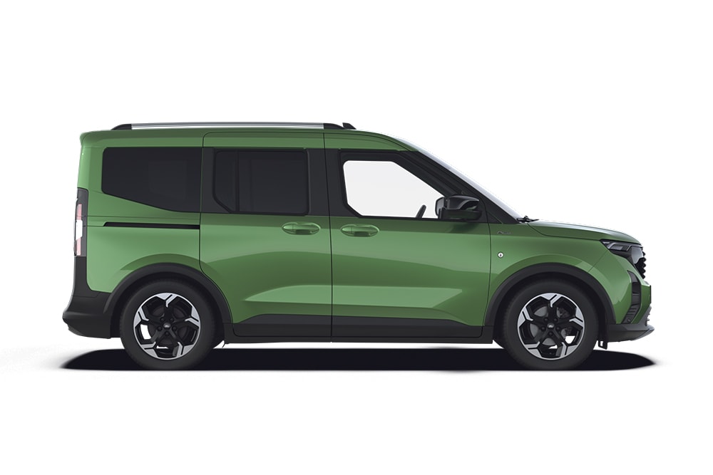 Green Ford Tourneo Courier, part of the Ford MPV and people carrier range.