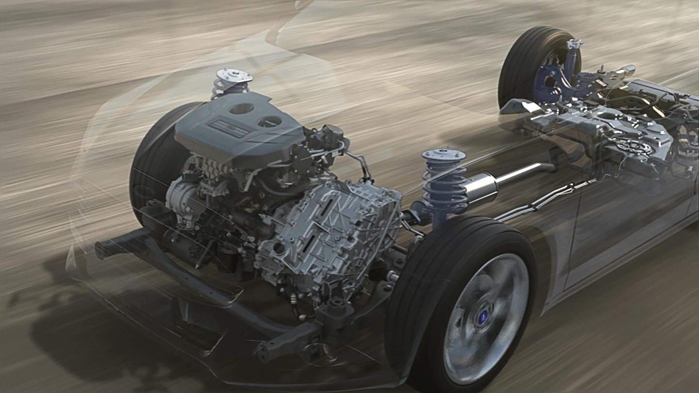 Ford S-MAX Smart Regenerative Charging showing the engine with wheels through the cowling