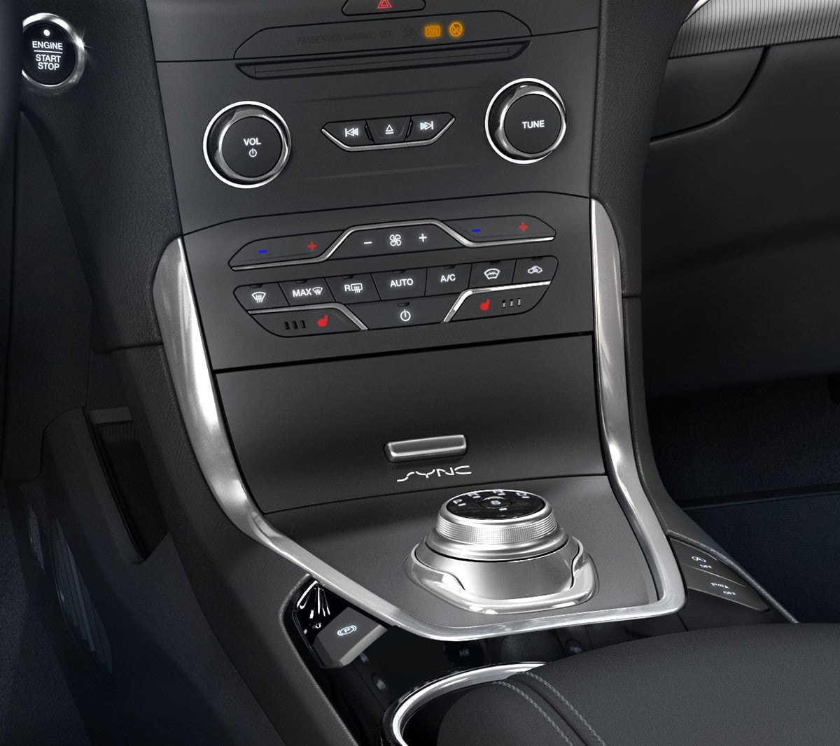 Ford S-MAX interior showing automatic transmission