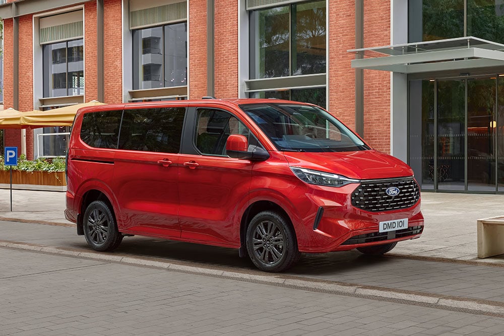 Red Tourneo Custom parked