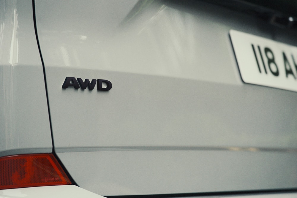 Back of the Tourneo Custom with "AWD" on it