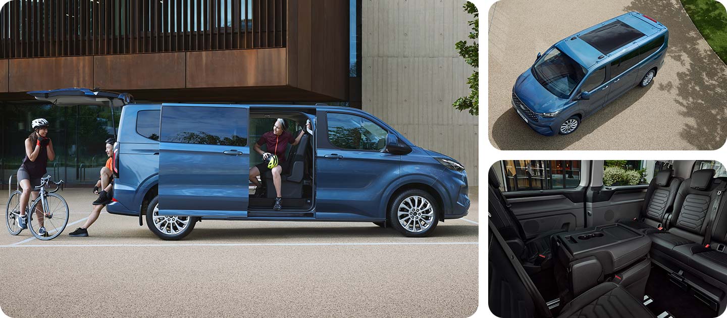 A collage of the Tourneo Custom from different angles
