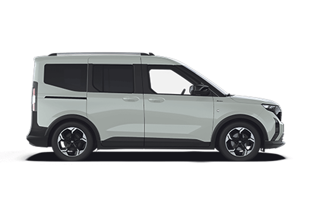 Side profile of a Ford E-Tourneo Courier