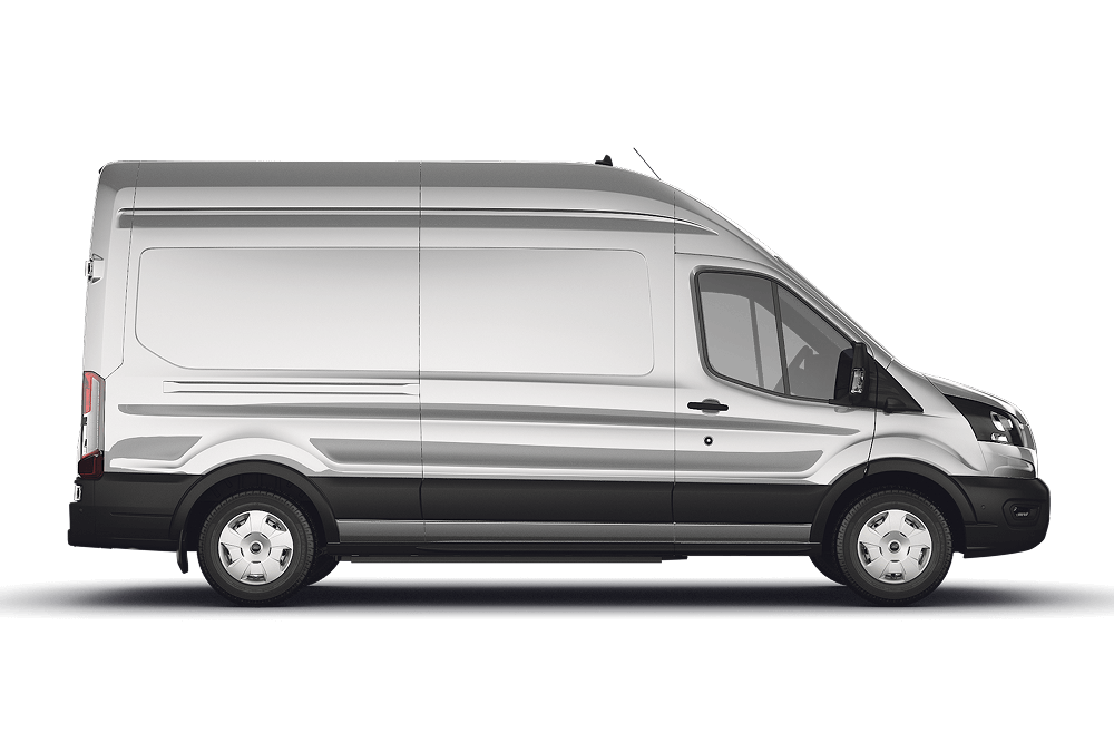 Side view of a Ford Transit Van.