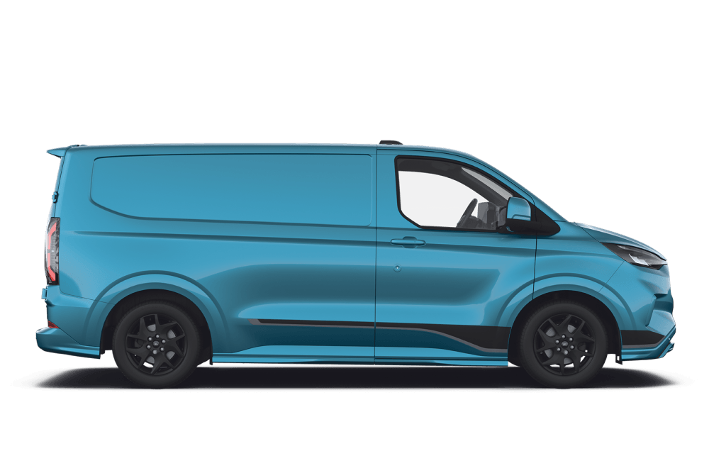 Side profile view of the Ford E-Transit Custom 