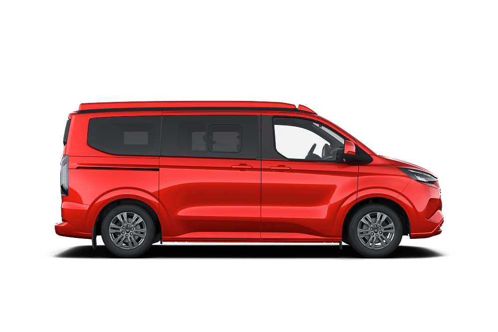 Side view of a Ford Transit Custom Nugget campervan.