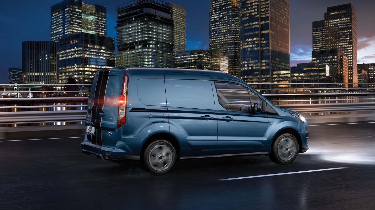 Ford Transit Connect driving at night
