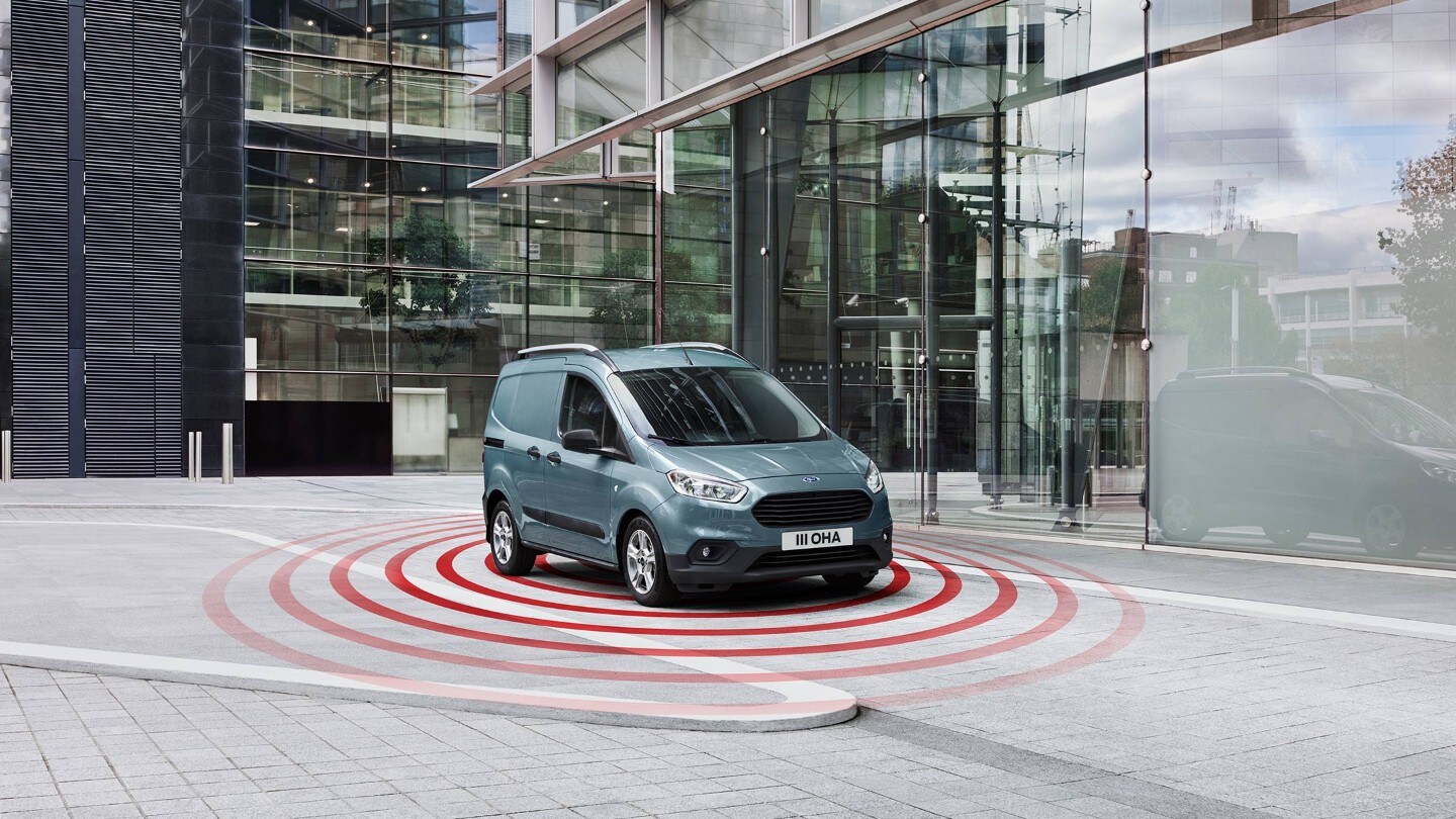 Ford Transit Courier showing the alarm options