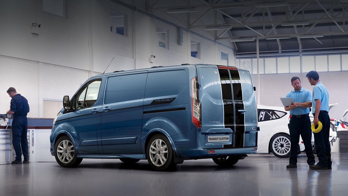 Transit Custom Van being checked in dealership