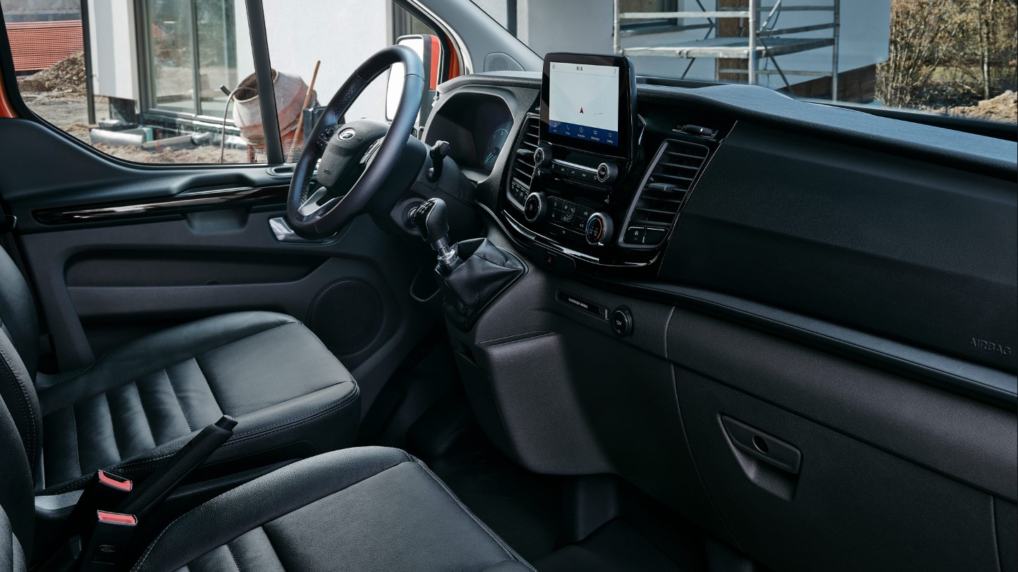 Ford Transit Custom Trail interior from passenger's side view