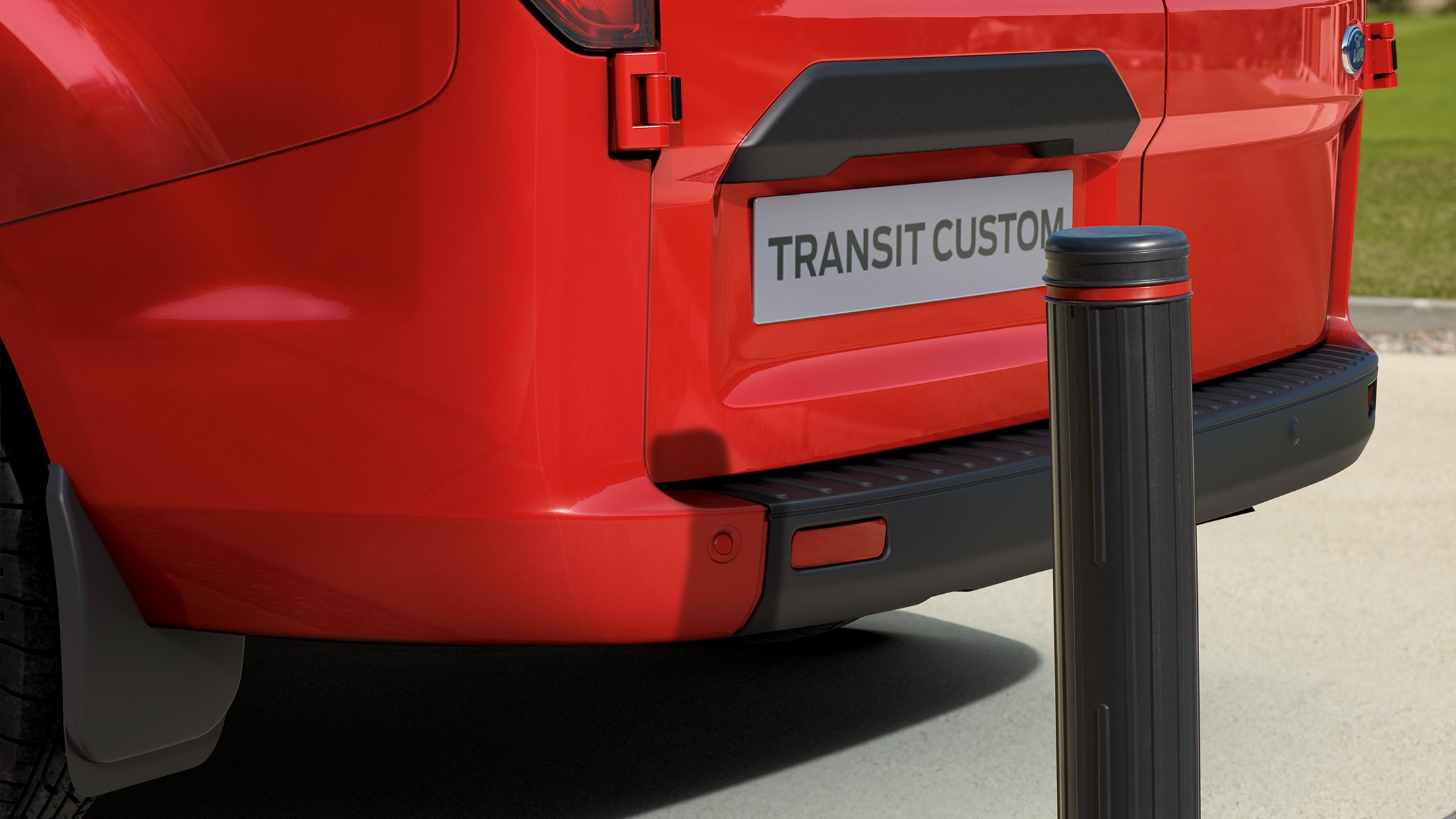 New Red Ford Transit Custom parking sensors