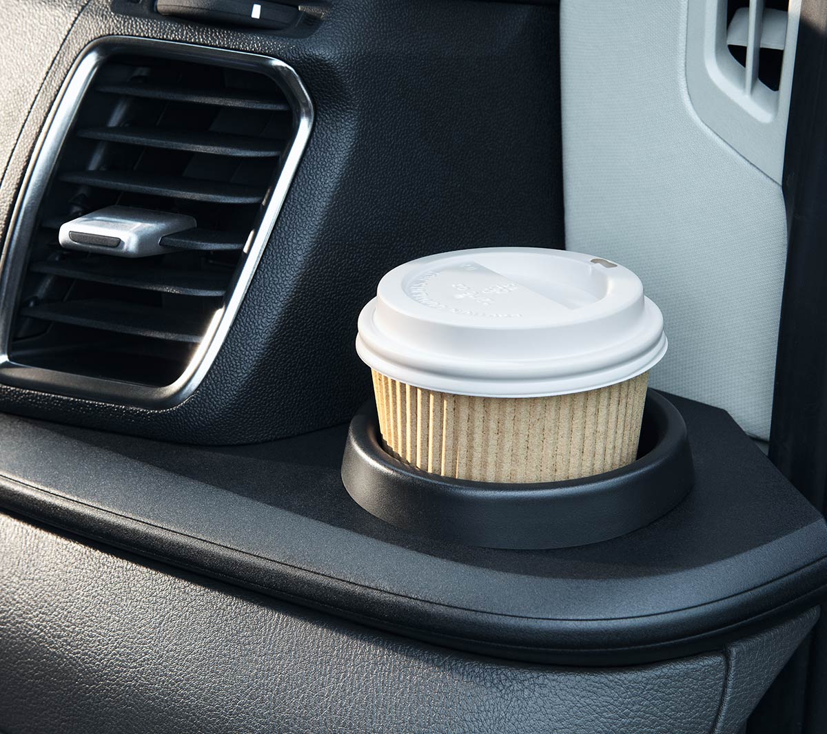 New Transit Chassis Cab interior cupholder close up