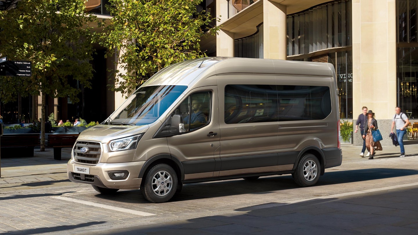 Ford Transit Minibus side view with door open