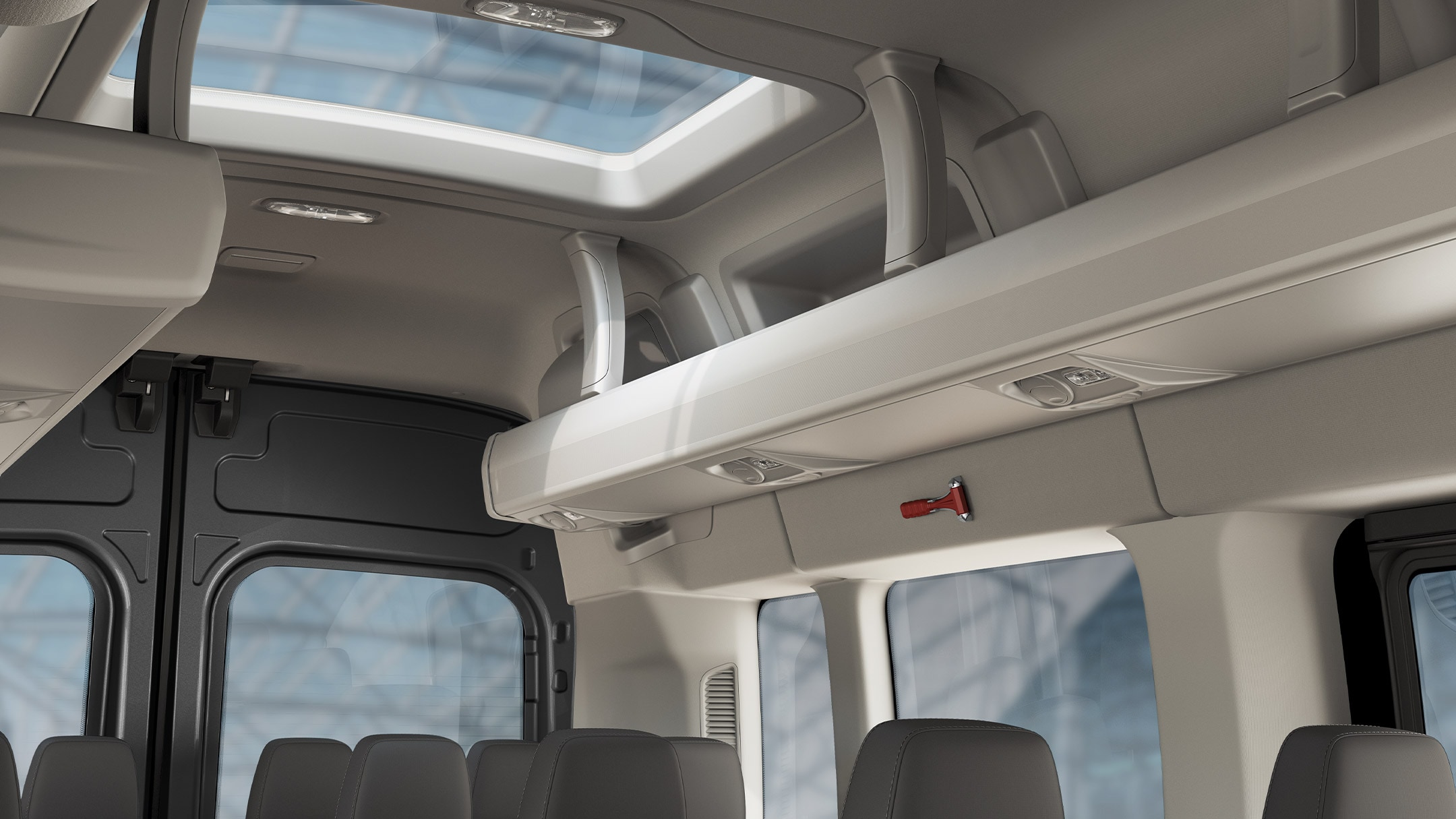 Interior view of the Ford Transit Minibus