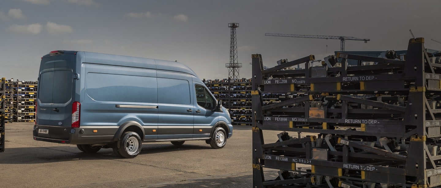 New Blue Ford Transit 5 tonne Van side view