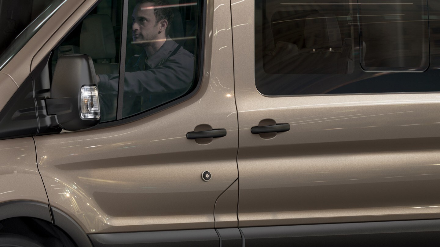 Transit Van close up showing doors and locks