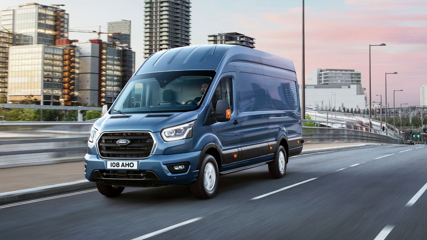 Ford Transit Van driving on road