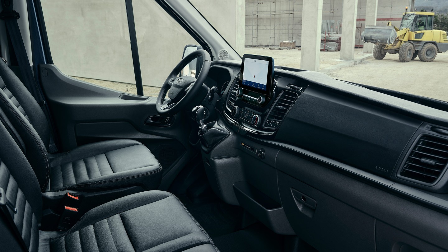 Ford Transit Van Trail Interior with dashboard and steering wheel