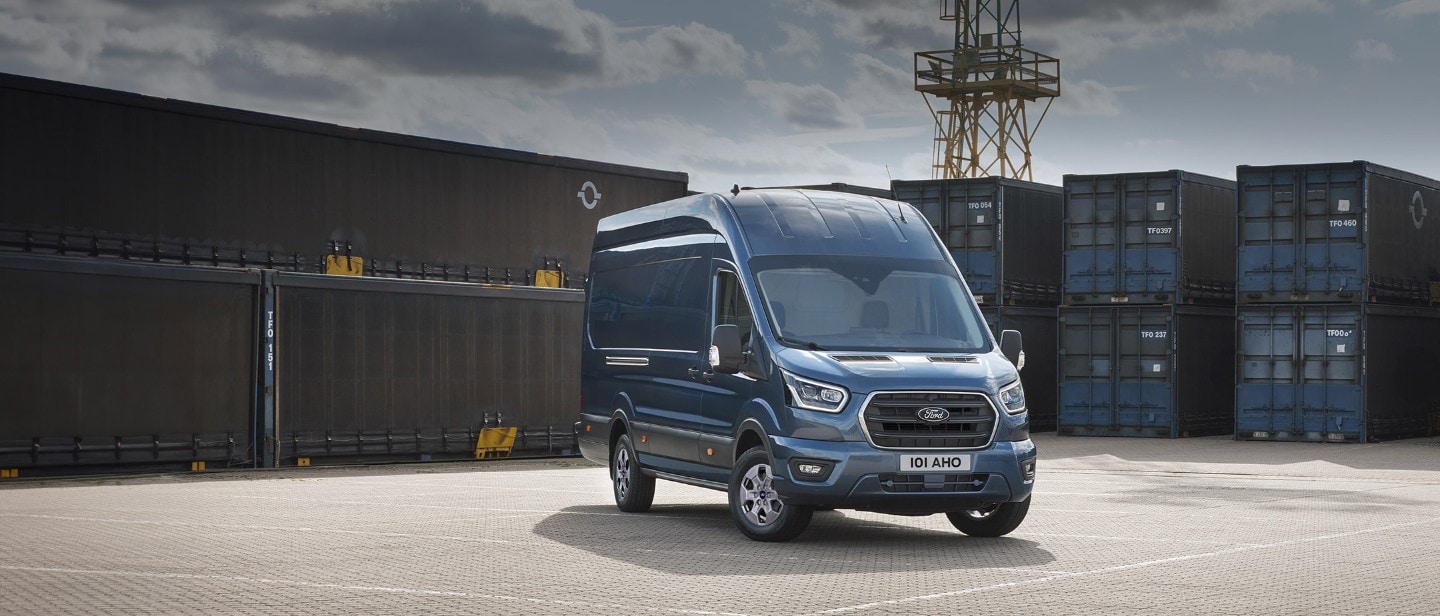 Blue Ford Transit Van