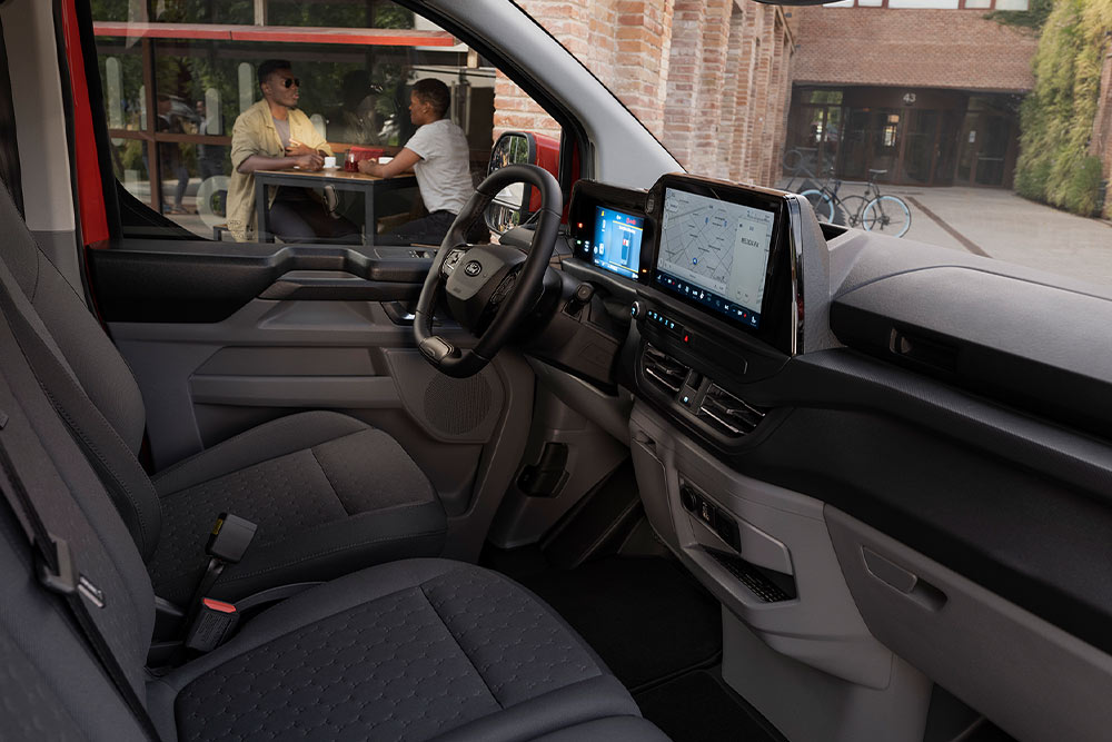 Dashboard view of Ford Transit Custom.