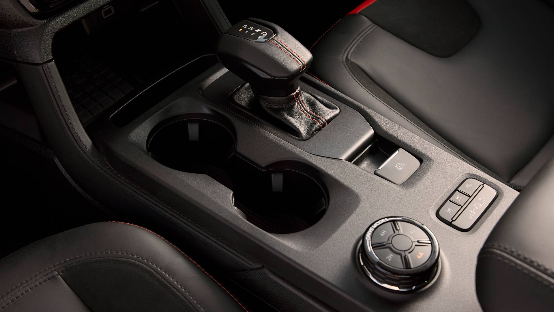 Ford Ranger Raptor center console with drive mode selector.