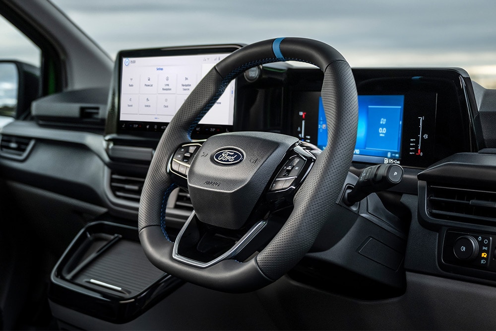 Interior view of a Ford Transit Custom MS-RT.