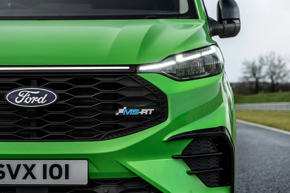 Green Ford Transit Custom MS-RT van.