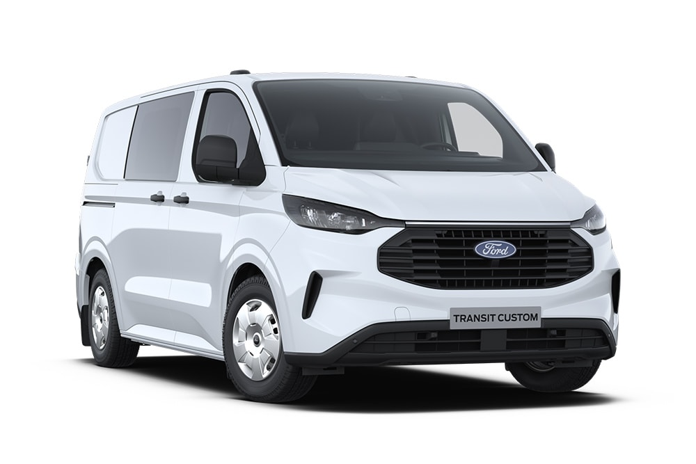 White Ford Transit Custom Multicab.