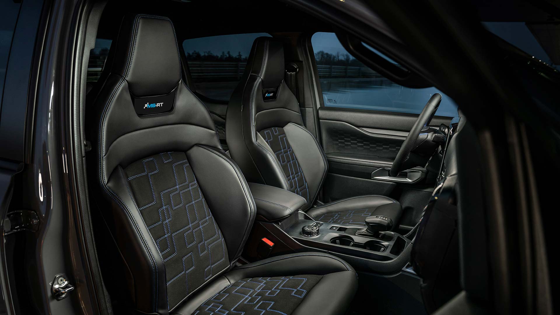Interior view of Ford Ranger MS-RT sport seats.