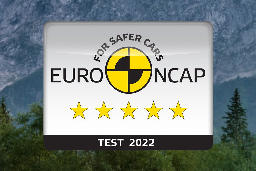  Euro NCAP 5-star safety rating badge for the Ford Ranger, tested in 2022.