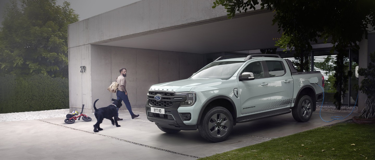 White Ranger Plug-in Hybrid being charged